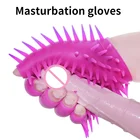 Сексуальные перчатки с шипами для мужской мастурбации эротический Вибратор на палец для пар интимные изделия взрослые игрушки интимные инструменты для мужчин