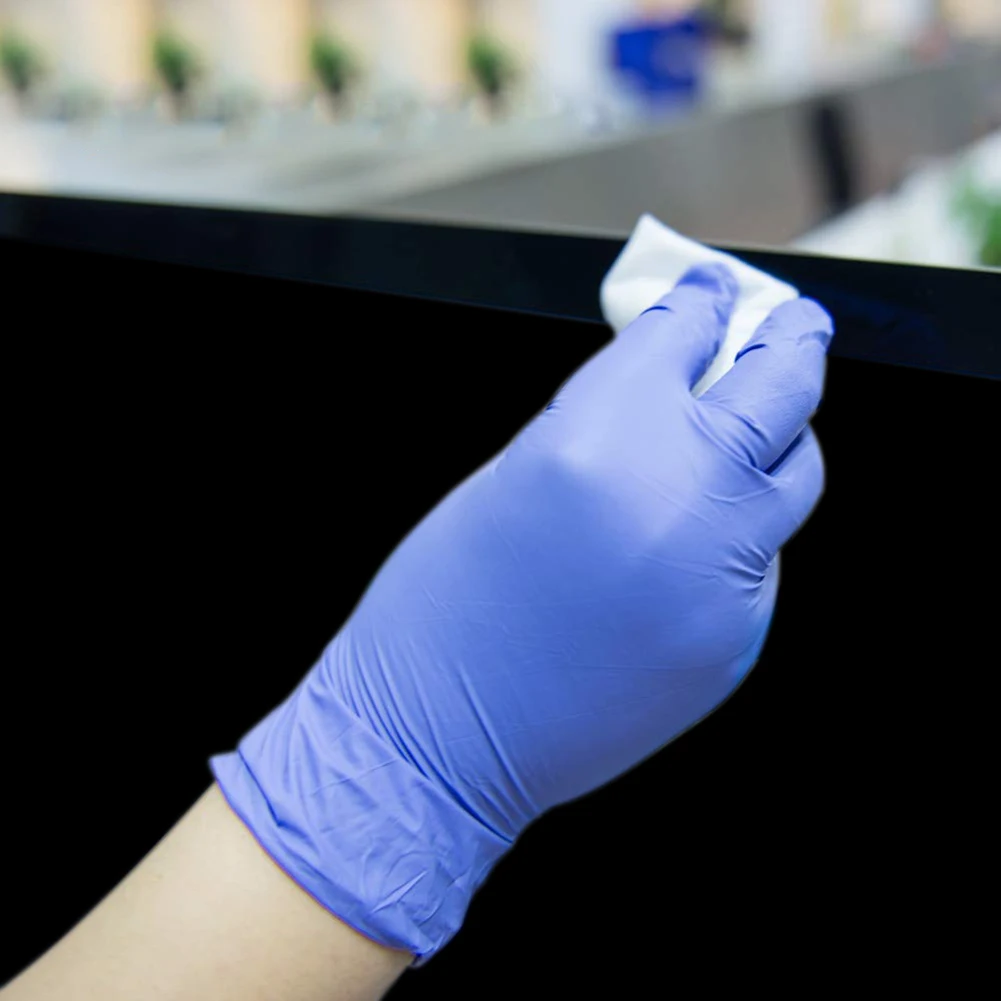 100 шт./компл. пылезащитные одноразовые нитриловые перчатки водонепроницаемые