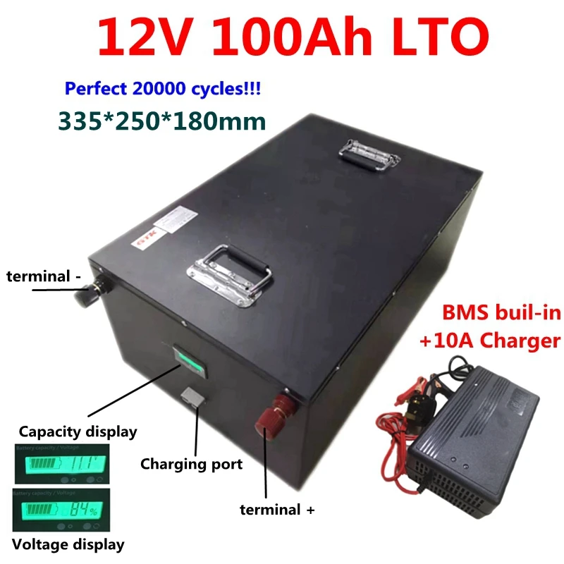 Литий титановый аккумулятор 12 В 100ач LTO 20000 циклов с BMS для автомобиля гибридный