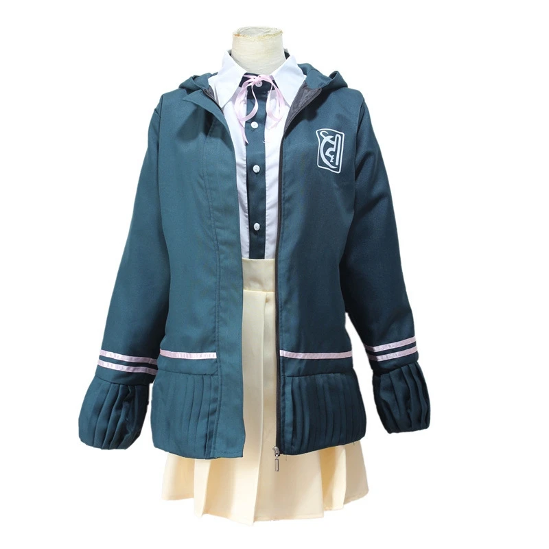 Супер DanganRonpa 2 Dangan Ronpa Косплей V3 Chiaki Nanami Униформа куртка рубашка галстук юбка для