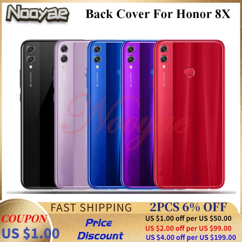 

Housing Glass Back Cover Lens For HUAWEI Honor 8X Battery Covers Back Glass Rear Door Housing Case Shell Panel