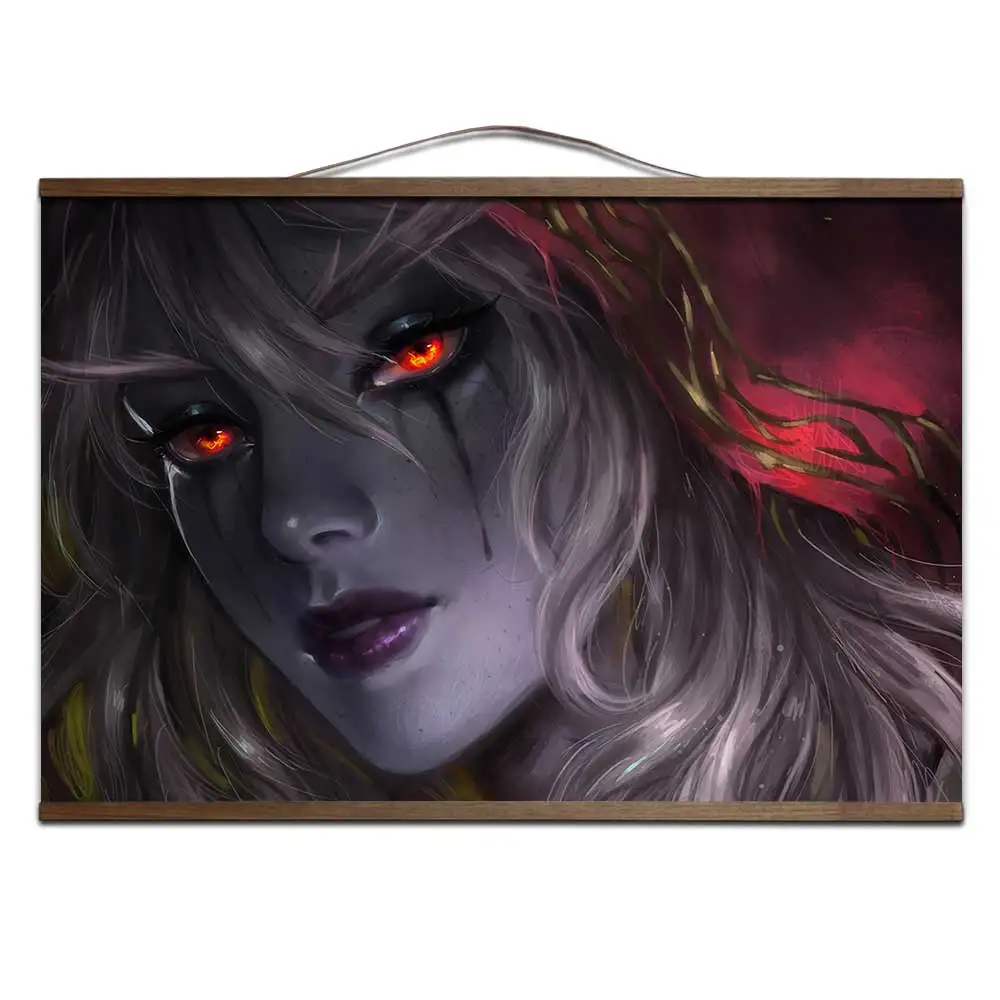 19 World of Warcrafts Битва за Azeroth плакат Sylvanas Anduin Jaina плакат с твердой древесины подвесной прокрутки украшения живопись - Цвет: 19