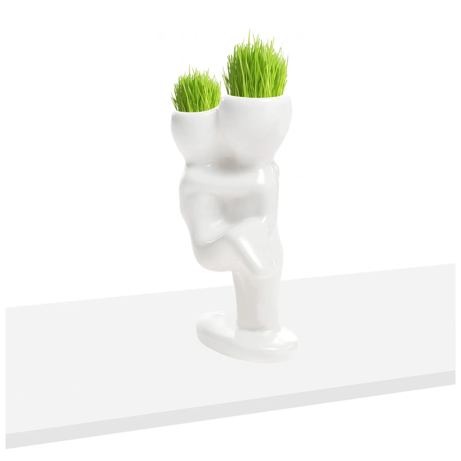 Мини бонсай головка волос Белый Керамика завод сад кукла на дерево горшок с