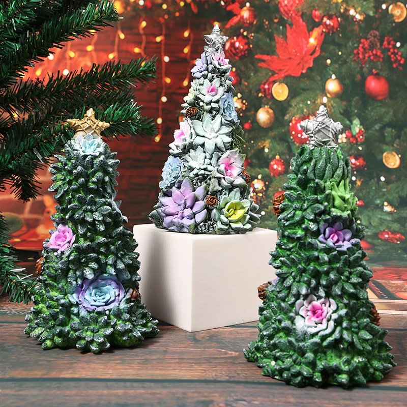 

Суккулент, Рождественская елка, украшение из смолы для дома, фотоальбом, праздничное украшение