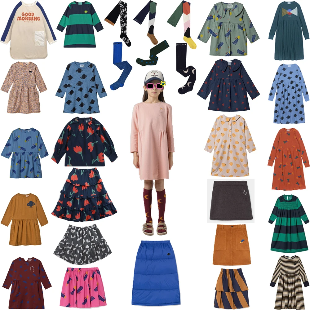 Комплект детской одежды Осень-зима 2021 платье для девочек чулки колготки юбка