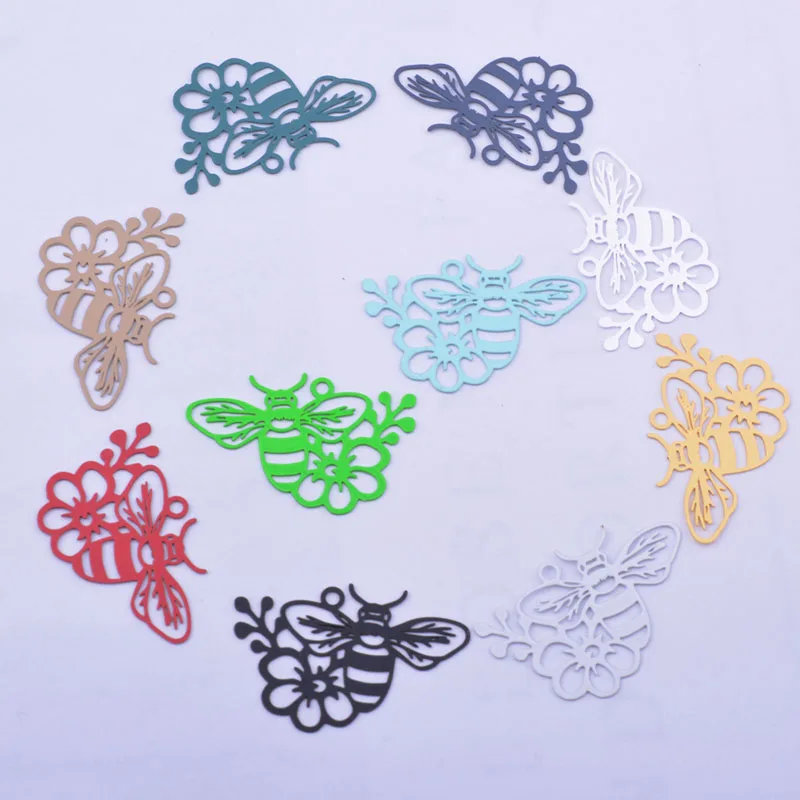 

50pcs AC12246 20*30mm Brass Painted Cute Animal bee Charms Thin Pendant DIY Jewelry Earring Findings