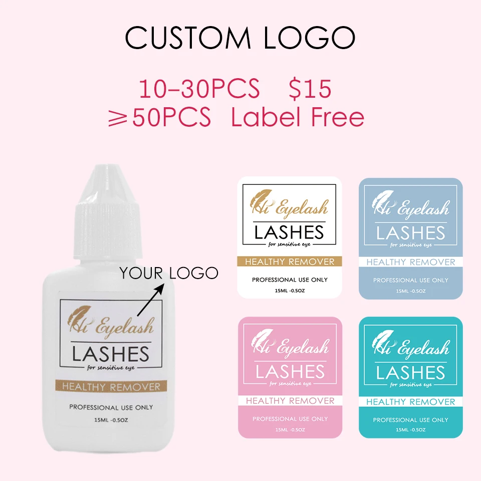 

15ml Pink Grafting False Eyelashes Remover Gel Clear Professional Eyelash Extension Sensitive Lash Gule Removal Private Label