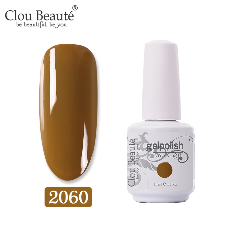 2060 Clou Beaute, 15 мл, лак, Гель-лак, Перманентный лак для ногтей, УФ светодиодный лак для ногтей, для маникюра, долговечный Гель-лак, гель-гибрид - Цвет: 2060