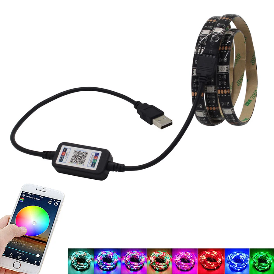 DC 5 в Bluetooth USB Светодиодная лента 5050 SMD гибкий светодиодный светильник 1 м 2 HDTV