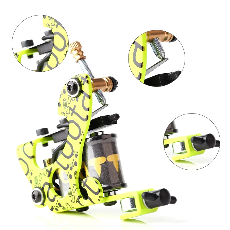 Совершенно новая машинка для татуировок с зеленым зерном высококачественная