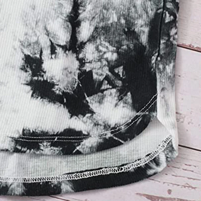 

Summer Tie Dye Strap Printed 2 Pieces Women Set Tank Tops And Drawstring Shorts Female Suit 2021 Sexy Casual Homewear Lady Sets
