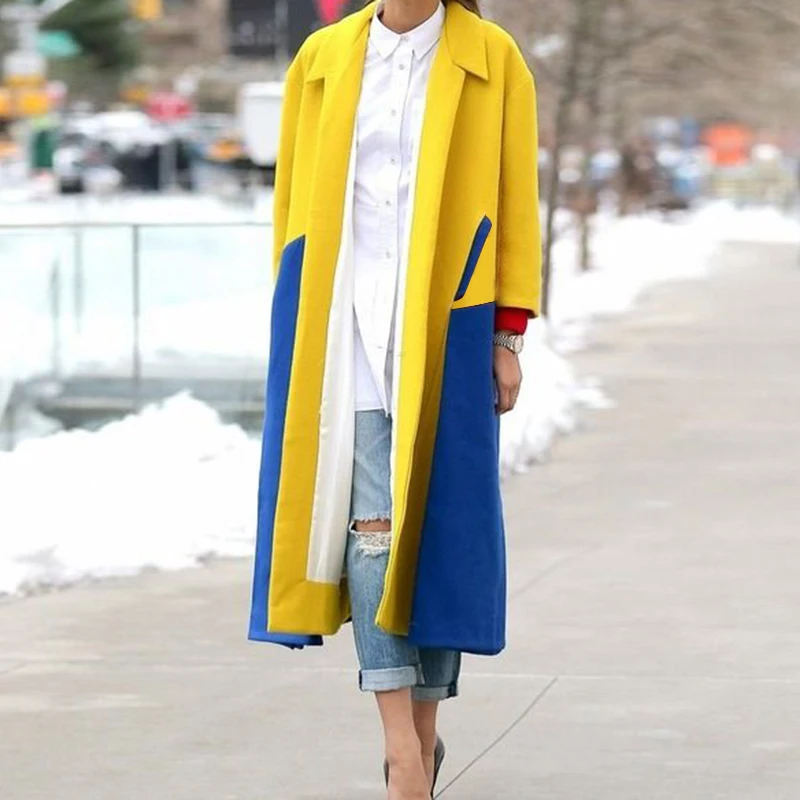 Модное цветное пальто с длинным рукавом принтом Осень зима 2019 теплая куртка для