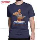 Мужские футболки с логотипом Мастера Вселенной He-Man, винтажные футболки, футболки с коротким рукавом и круглым вырезом, хлопковая уникальная одежда