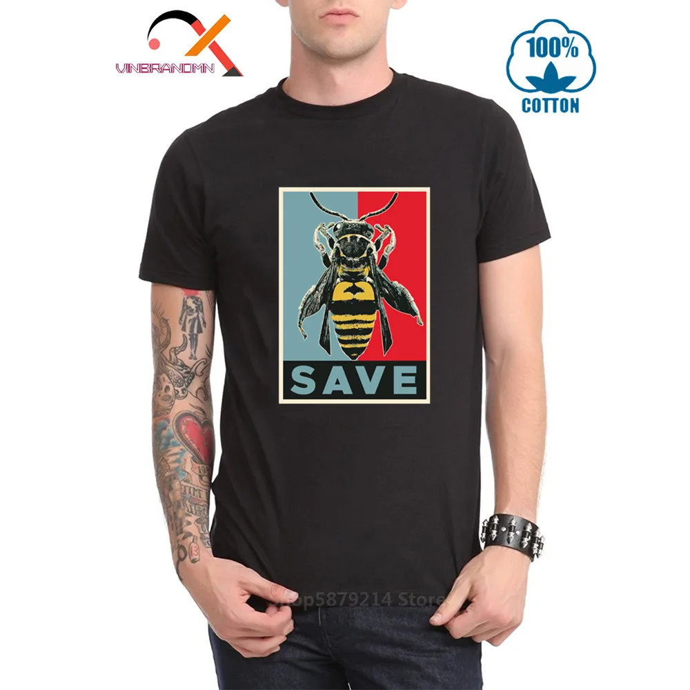 Новая рубашка с надписью Save The Bees Мужская футболка рисунком волонтеров Earth