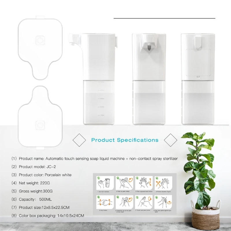 

2 in 1 Spray Foaming Soap Dispenser Automatic Hand Soap Dispenser Touchless Soap Dispenser 500ML for Bathroom Kitchen