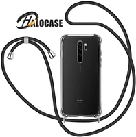 strap cord chain phone case for xiaomi redmi note 10 10s 9s 9 9t 8t 8 7 6 5 pro max lanyard funda transparent tpu protect cover