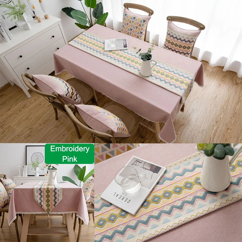 Элегантная вышивка геометрический прямоугольный стол бегун для дома обеденные