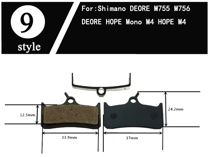 4 пары велосипедных дисковых тормозных колодок для Hayes TEKTRO ZOOM MAGURA FORMULA SHIMANO M355 AVID Zoom Organic MTB горный велосипед - Цвет: Style 9