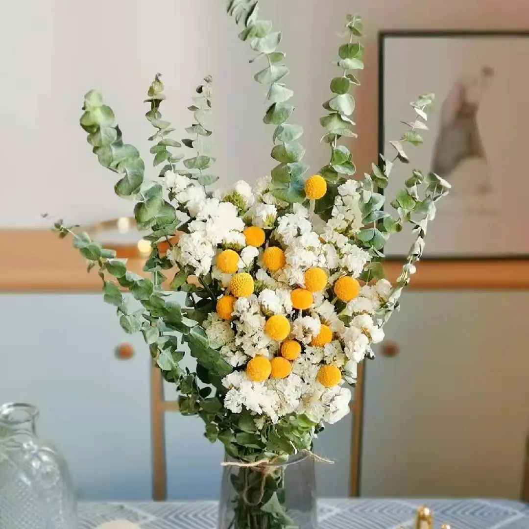 

Eucalyptus Sunflower Natural Dried Flowers Bouquet Artificial Real Plant for Aesthetic Room Home Decor Birthday Party Decoration