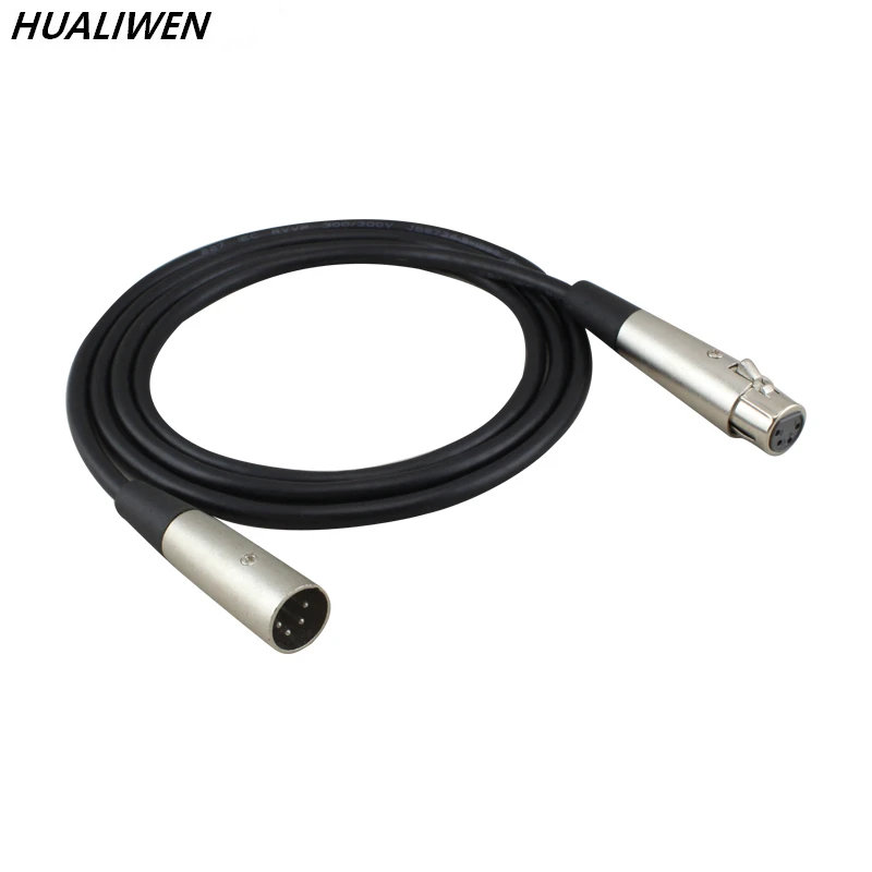 HUALIWEN XLR кабель штекер-гнездо M/F 3Pin OFC аудио фольга + Плетеный экранированный для