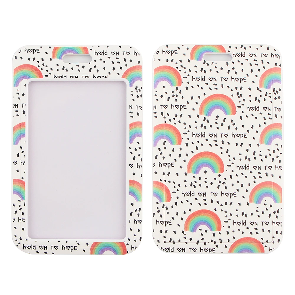 

JF334 Rainbow New Fashion Lanyard ID Badge Holder Bus Pass Case Cover Slip Bank Credit Card Holder Strap Card Holder