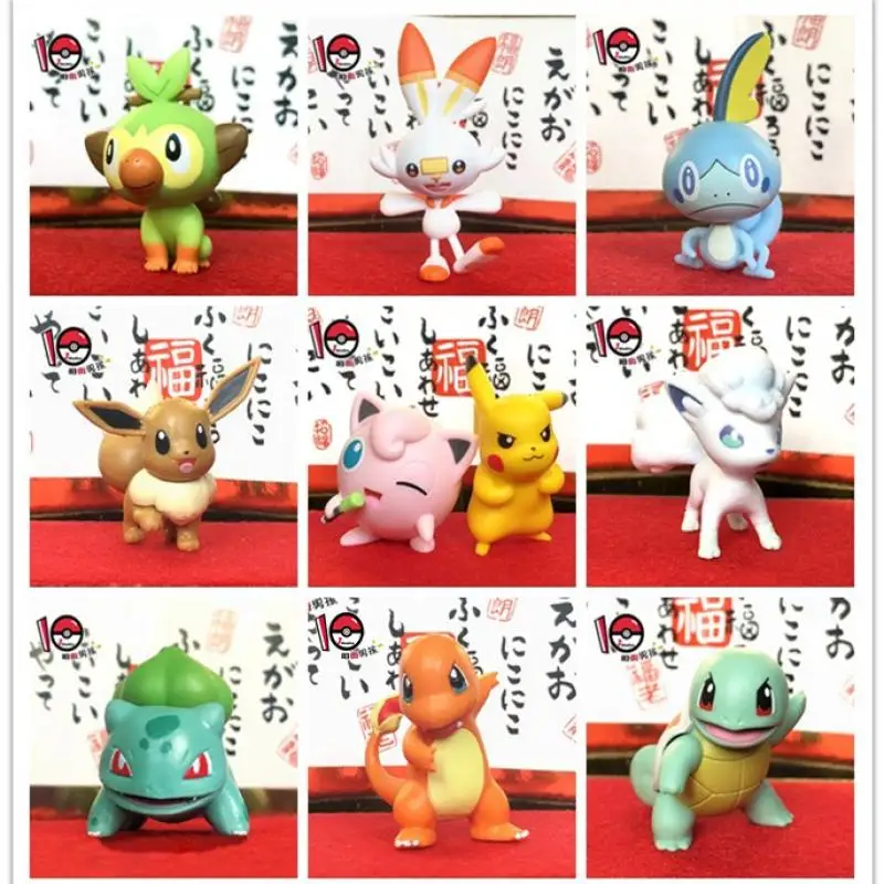Экшн фигурки TAKARA TOMY Покемон 4 см Пикачу евее вместе Mimikyu скорбанни канакей собль