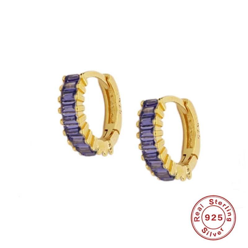 Серьги кольца женские из серебра 925 пробы с кристаллами циркона|Серьги-кольца| |