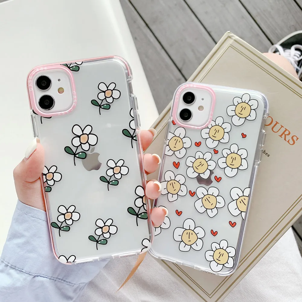 Милый чехол для телефона с ромашками и цветами iphone 11 Pro X XS Max XR плотный цветочным