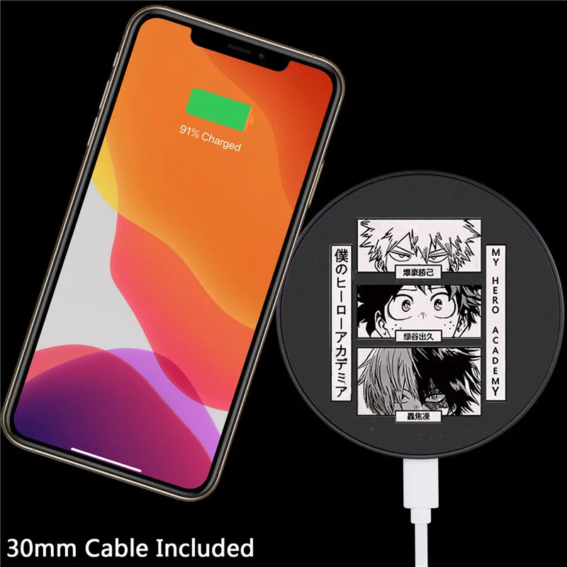 japan anime my hero wireless charger for iphone wireless charger portable charger for iphone for samsung for huawei for xiaomi free global shipping