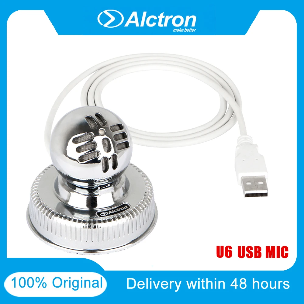 

USB конденсаторный Студийный микрофон Alctron U6, подключи и работай, применяется в различных условиях, стандартный USB-разъем для подкастов