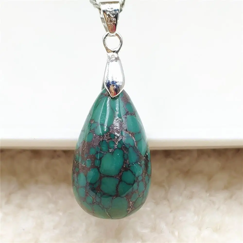 

Genuine Natural Turquoise Blue Pendant Water Drop 23x14x10mm Women Men Turquoise Necklace Pendant Jewelry AAAAA