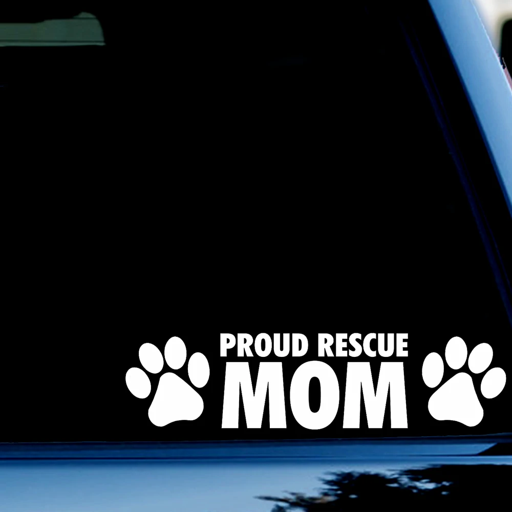 

2 дюйма x 8 дюймов, наклейка на бампер с надписью Proud Resuce Mom, наклейка для окон, автомобилей, внедорожников, грузовиков, белая