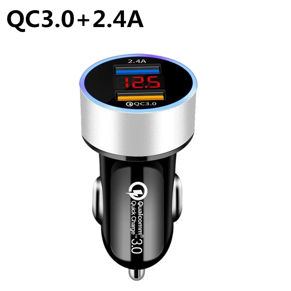 5А автомобильное двойное USB зарядное устройство Быстрая зарядка QC3.0 VOOC DASH мобильный телефон 2 порта Зарядка для iPhone samsung планшет MTK автомобильное зарядное устройство - Тип штекера: QC3.0 silvery