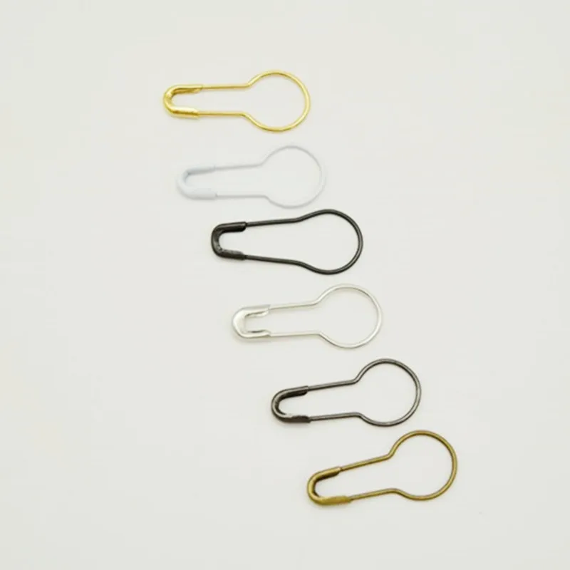 

1000 pcs color white Pear Shaped gold black silver bronze color copper metal safety pins brass safety pins length (20mm)