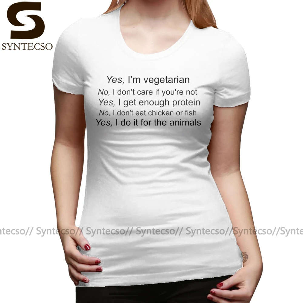 Вегетарианские футболка вегетарианские текстом размера плюс с круглым вырезом