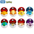 Натуральная игрушка Покемон Комплект Pocket Monster Pokeball деформации аниме Рисунок Иви Psyduck Пикачу Новый стиль модель Домашние любимцы куклы подарок