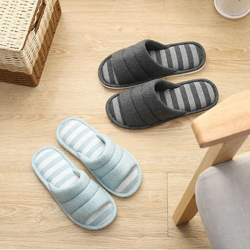 women indoor slippers anti slip lovers home flax slipper 2021 spring summer shoes woman men house floor cotton slides sh12281 free global shipping