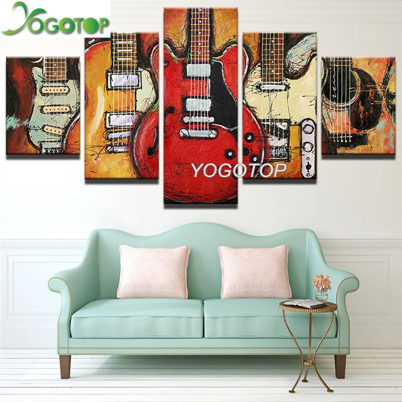 

DIY Diamond Painting Abstract Guitar Music Full Drill mosaic Diamant Embroidery Handcraft Kit Home Decor 5 Piece ML1063