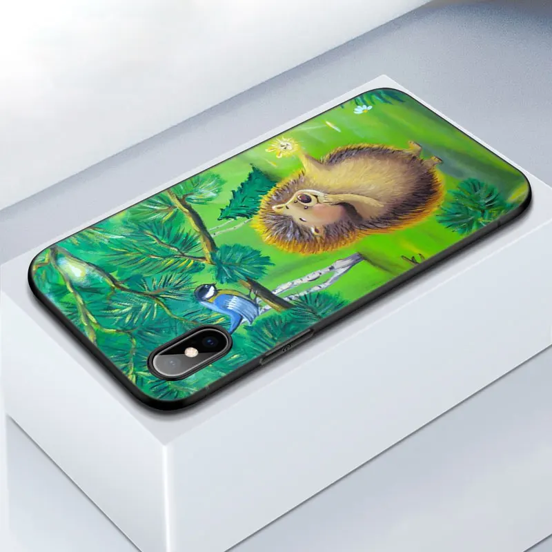 Чехол для телефона с рисунком ежика в тумане Apple iPhone 12 13 Mini 11 Pro Max XR X XS MAX 8 7 6S 6 Plus SE 5S