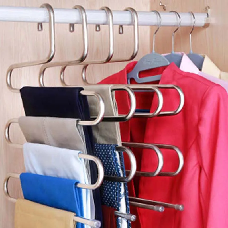

Multi-functional S-type Trouser Rack Stainless Steel Multi-layer Trouser Rack Traceless Adult Trouser Hanger