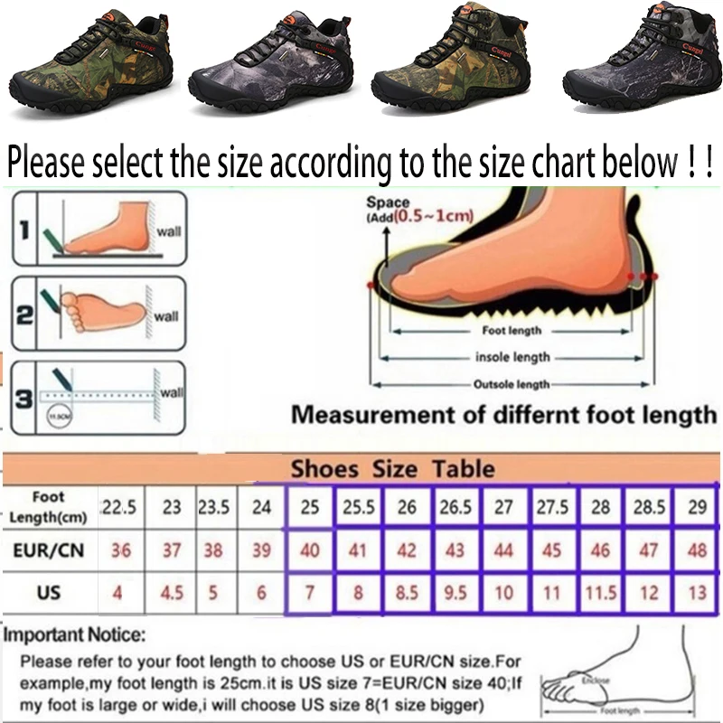 CUNGEL походная обувь Профессиональные водонепроницаемые походные ботинки Дышащая