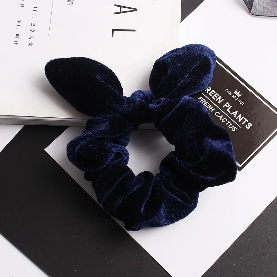 10 цветов бархатные кроличьи уши резинка для волос бант девочек/женский хвостик