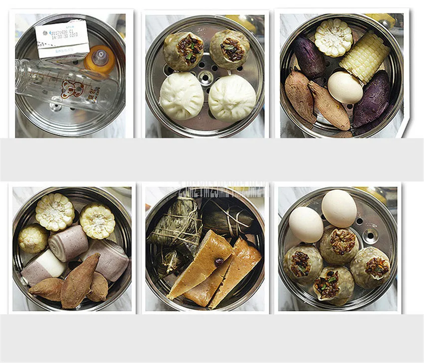 

2 Layer 360W Multifunctional Electric Boiler Rapid Egg Cooker Steamer Bottle Disinfection 14 Eggs Boiler Warm Milk Buns ZDQ-2153