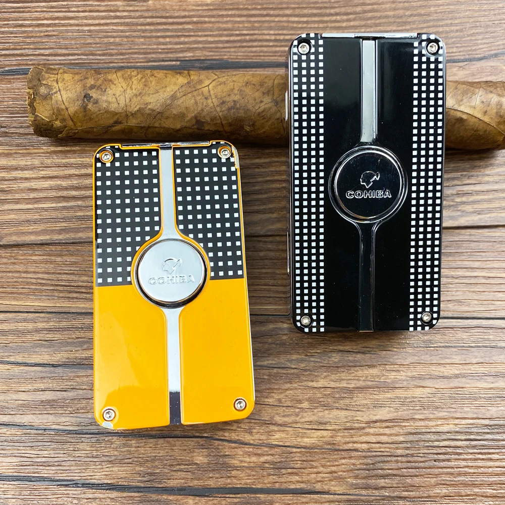 Cohiba металлическая зажигалка для сигар табака 3 фонарь струйное пламя
