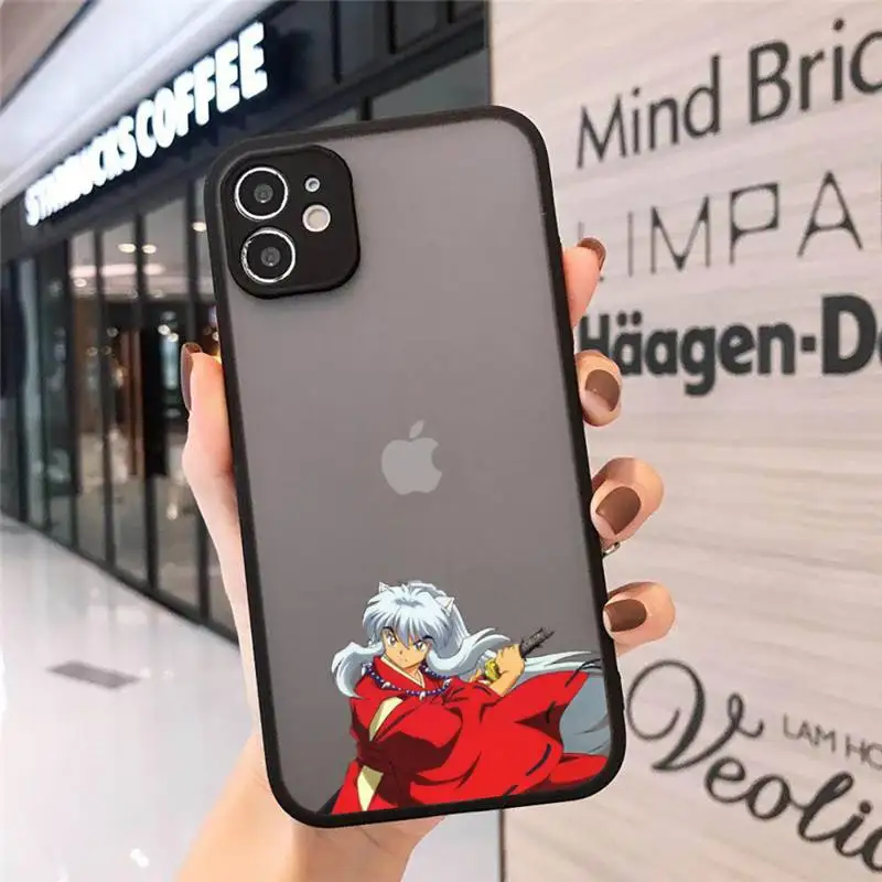 

Anime inuyasha Phone Cases matte transparent For iphone 7 8 11 12 plus mini x xs xr pro max cover