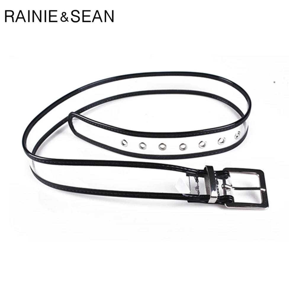 Женский прозрачный ремень RAINIE SEAN с пряжкой язычком модный из ПВХ и пластика в