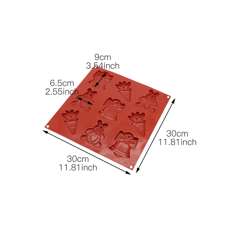 9 отверстий Рождественская Пасхальная форма печенья для шоколадного десерта DIY