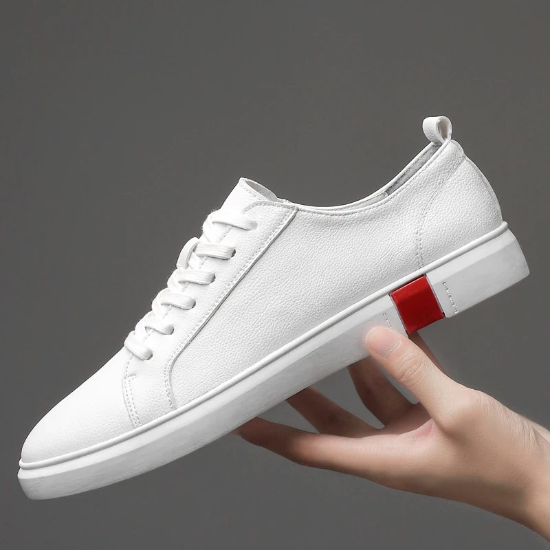 Men Shoes Genuine leather Comfortable Casual White Chaussures Flats Slip On Lazy Zapatos Hombre 2020 New | Обувь