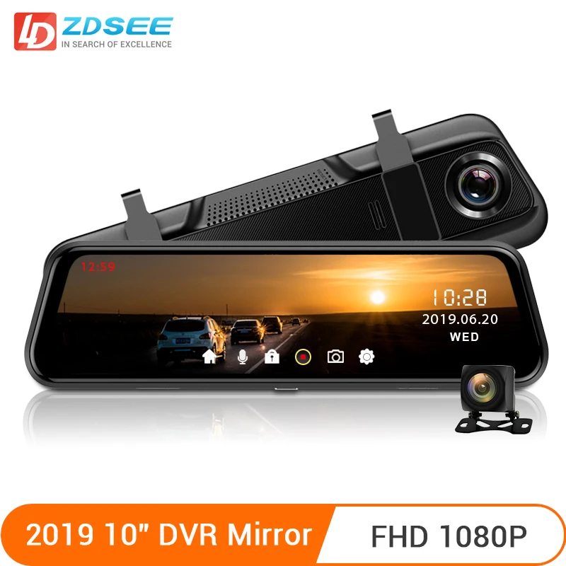 LDZDSEE A9 10 &quotips Full HD 1920x1080 с зеркалом заднего вида автомобильная dvr камера