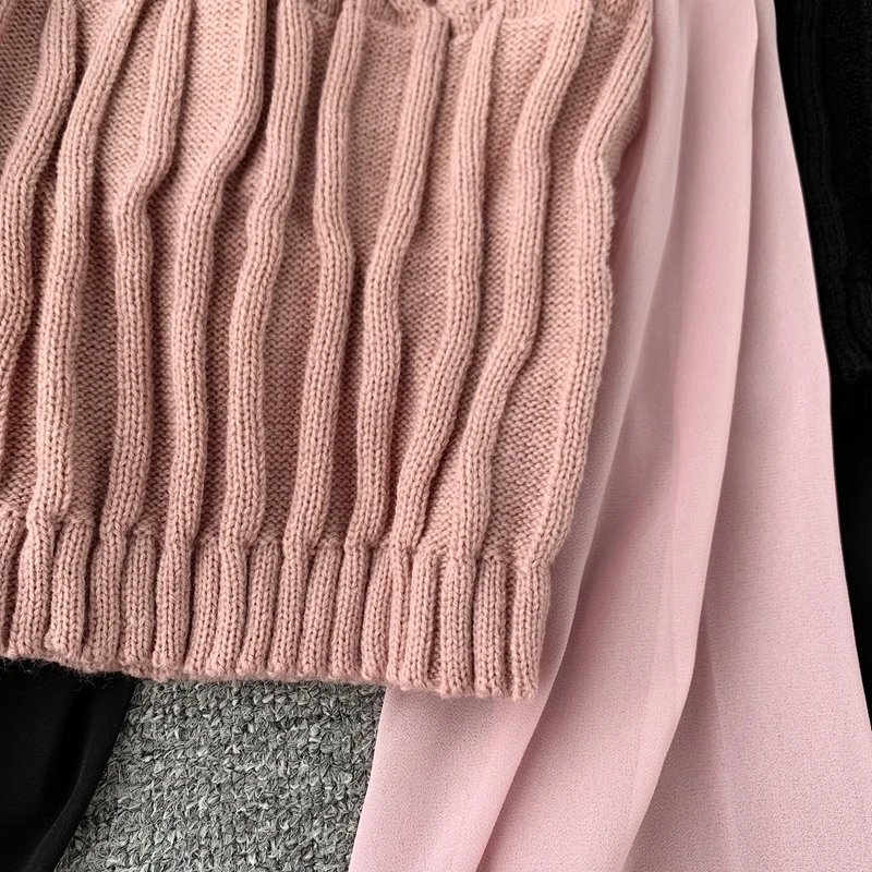 ALPHALMODA осень-зима модный свитер со жгутами фонарь длинный рукав шифон пэчворк повседневные женские пуловеры вязаный джемпер